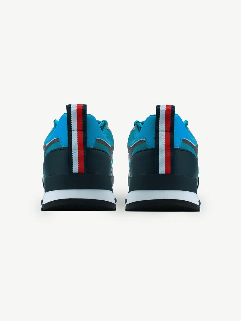 Férfi Tommy Hilfiger Hilfiger logo Sneaker Szürke Kék | HU 1404MQZ